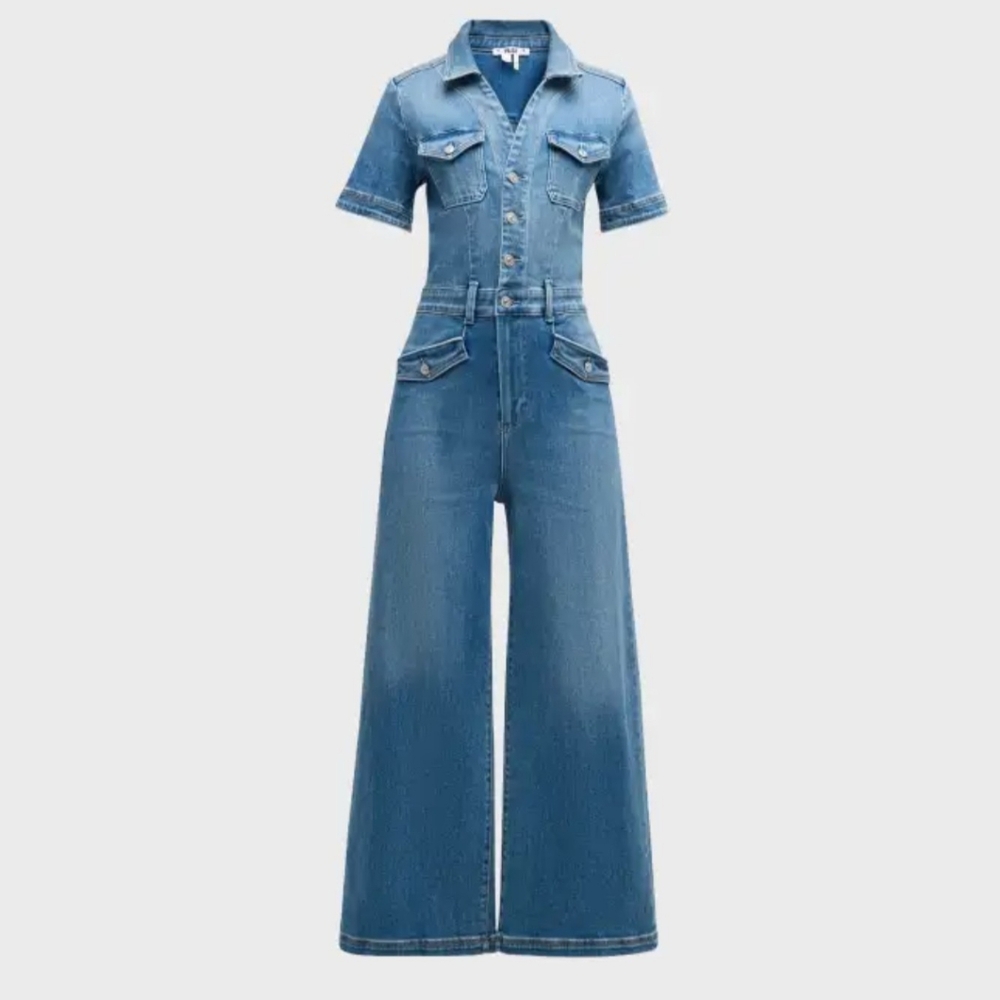 PAIGE Harper Ankle Jumpsuit Wide Leg - Picture 3 of 13